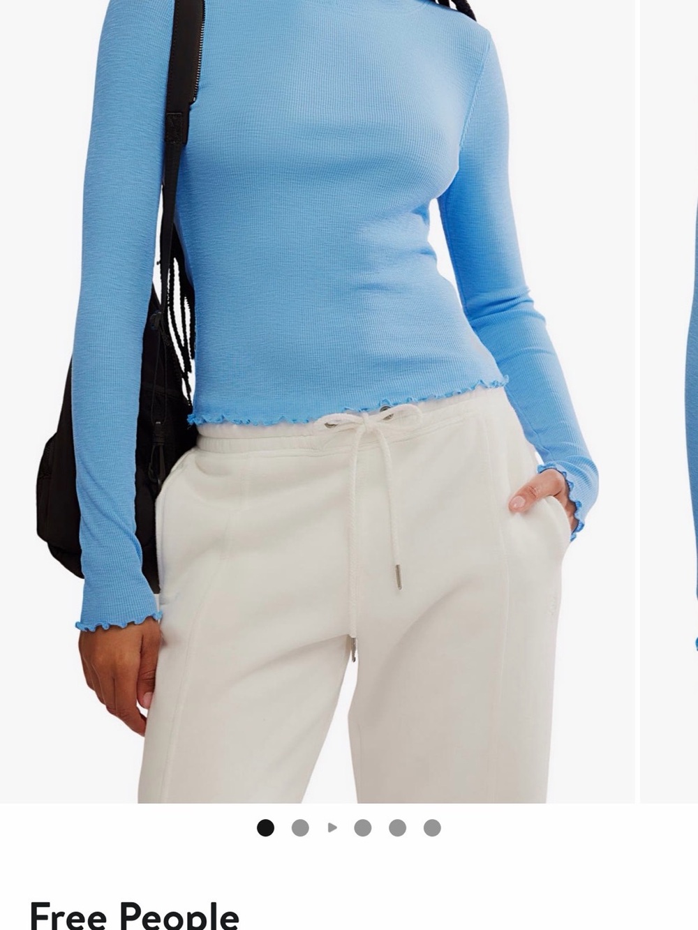 NWT Free People Movement Breathe Easy Long Sleeve Riviera Blue- M